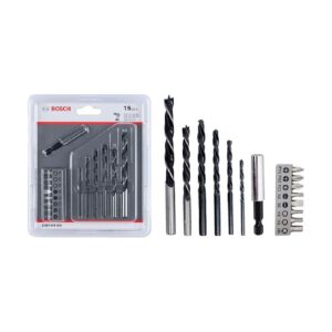 Bosch 2607011475 15 piece wood and metal drill bit set