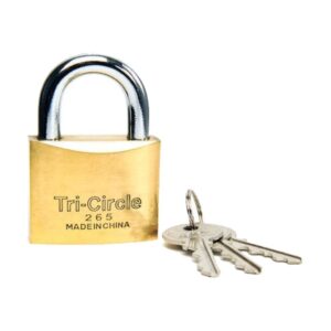 Tri-Circle LHCL9934 solid brass padlock with 3 keys