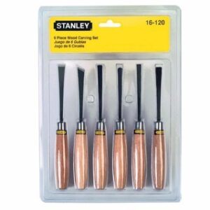 Stanley LHDT00132BL  Home/ Professional Usage 6-piece Wood Carving Set 16-120/Ukiran Kayu Set Hitam