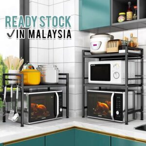 Boonhardware SHKA0163 Premium Stainless Steel Adjustable 1 / 2 Layers Kitchen Microwave Oven Rack