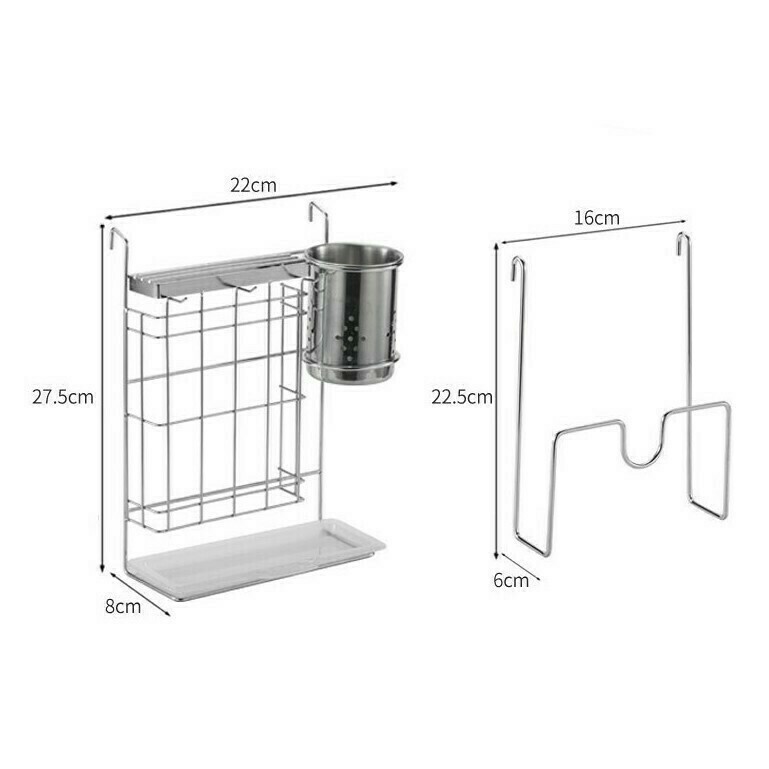 Boonhardware SHKA0101 304 Stainless Steel 2 Layer Dish Drainer Rack Anti-Slip Mat Base (425 x 255 x 390 mm) - Image 2