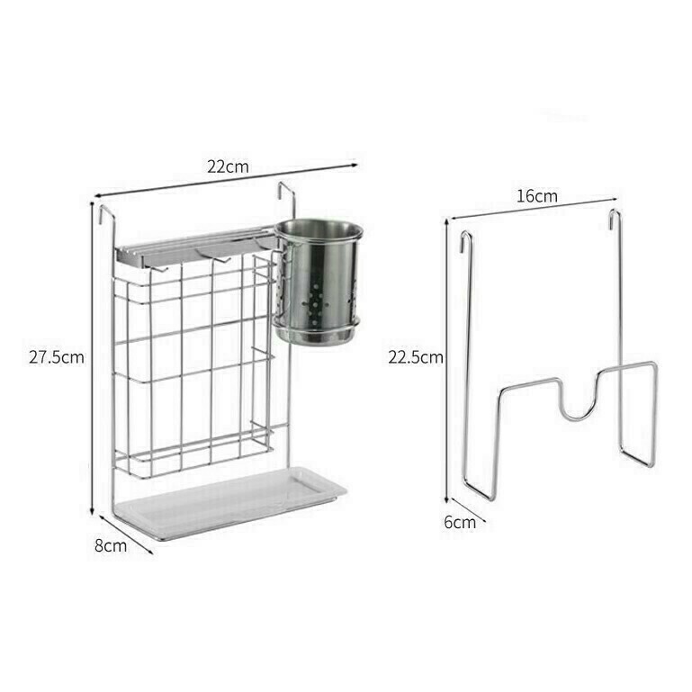 Boonhardware SHKA0134 304 Stainless Steel 2 Layer Dish Drainer Rack Anti-Slip Mat Base (525 x 255 x 390 mm) - Image 2