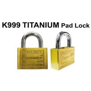 Keymaster LHCL0048GD Tri-Circle Steel Shackle 40mm K999 Titanium Padlock High-Security Locker Kunci 2PCS - Gold
